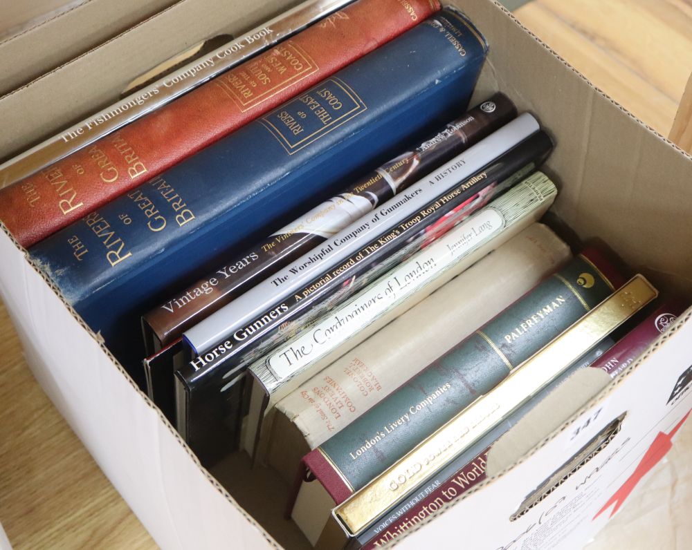 Books to include, Horse Gunners, signed by Erica Bridge (First female commanding officer), Rivers of Britain